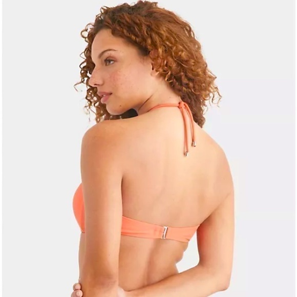 TOMMY HILFIGER Women's Ruched
Halter Bikini Swim Top Emberglow - L Clasp Closure - Picture 6 of 15